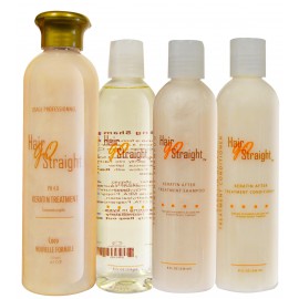 KIT 250ml Kératine + Clarifiant + Shampoing kératine 236ml + Conditioner 236ml Hair Go Straight